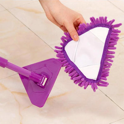 Rotatable adjustable triangular mop
