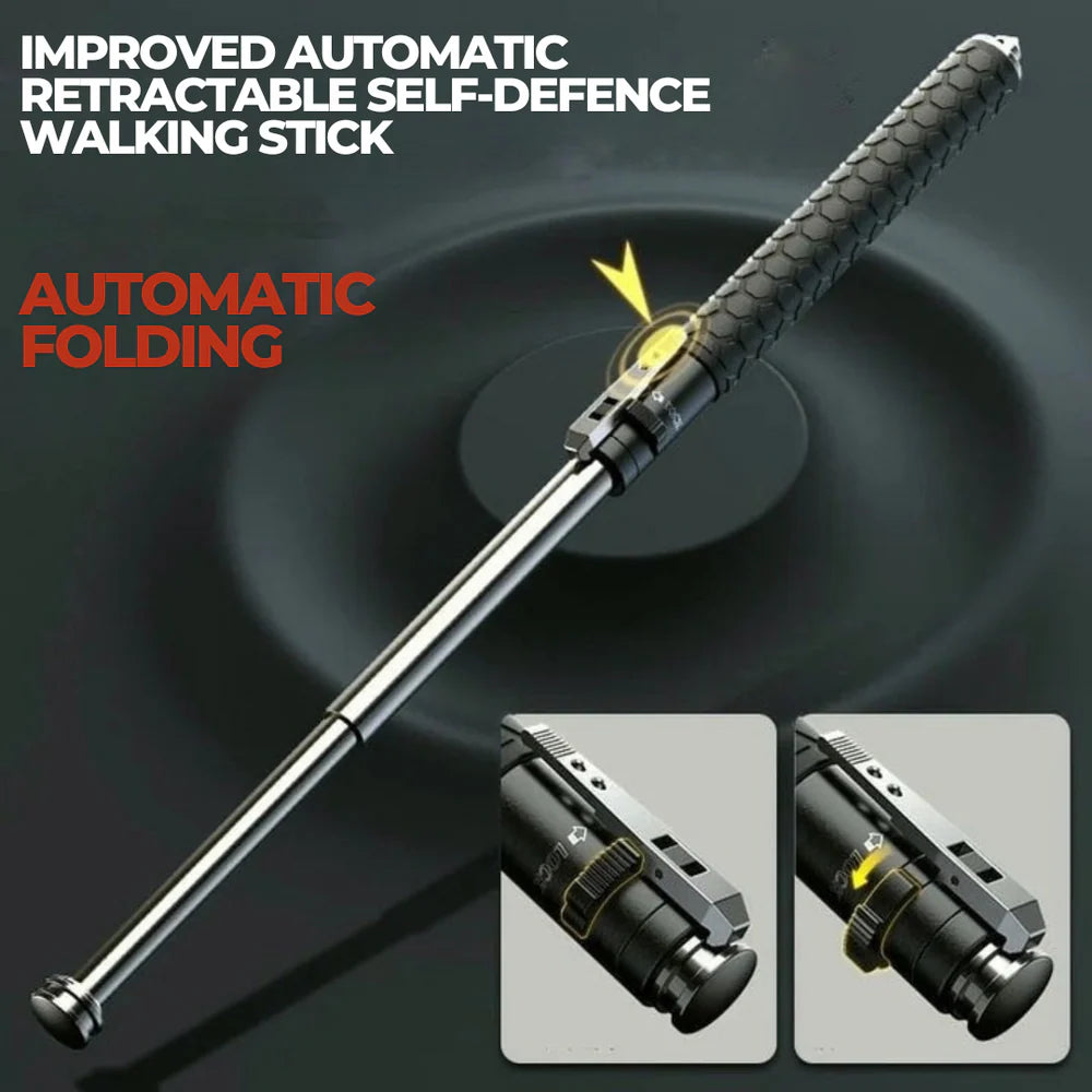Telescopic Safety Stick – High-Strength Alloy Steel, One-Click Auto Extension