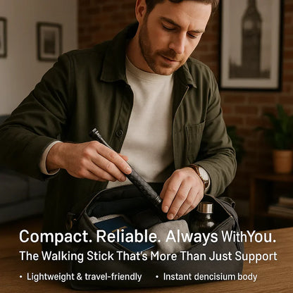 Telescopic Safety Stick – High-Strength Alloy Steel, One-Click Auto Extension